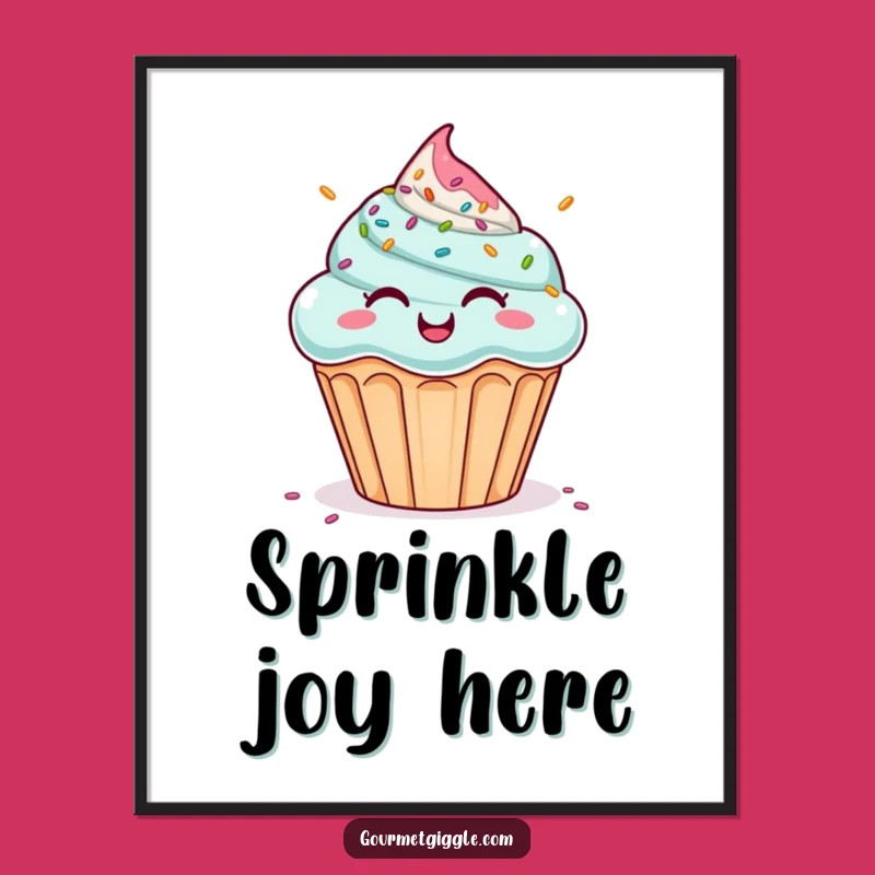 Funny Cupcake Digital Art: Giggling Sprinkles - Instant Humorous Download!