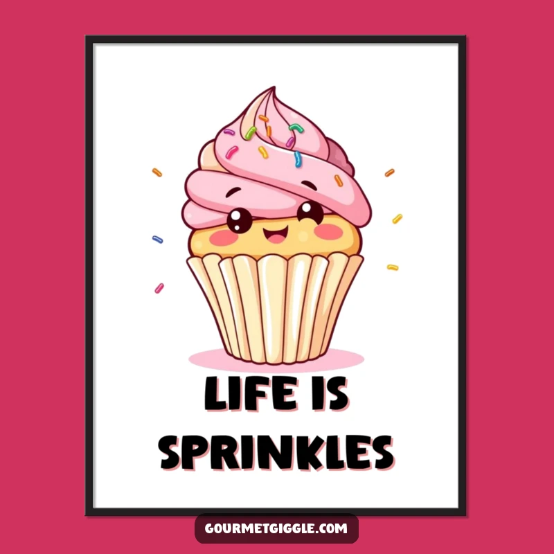 Funny Cupcake Giggle Digital Art: Bobbing Character Download