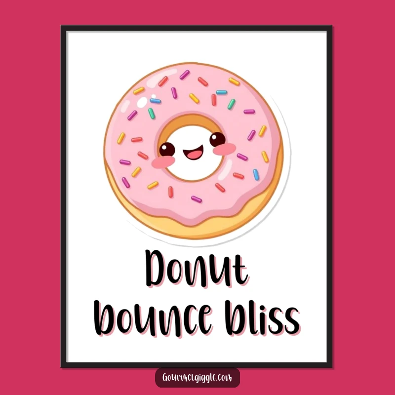 Funny Donut Bounce Digital Art: Instant Playful Sprinkled Decor