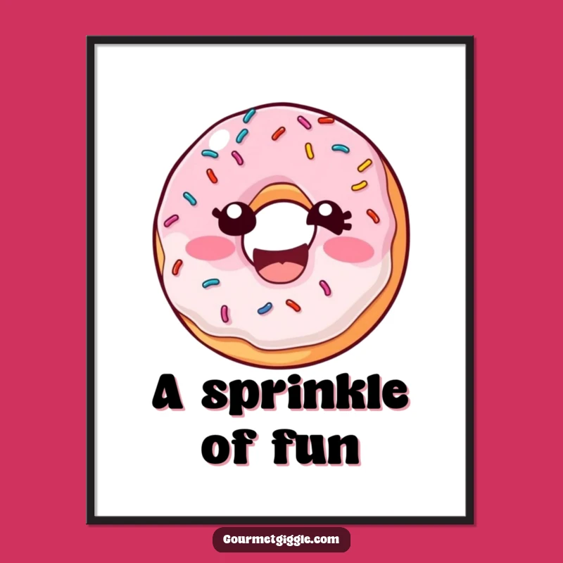 Funny Donut Sprinkles Digital Art - Laughing Pastry Print, Instant Funny Decor Gift