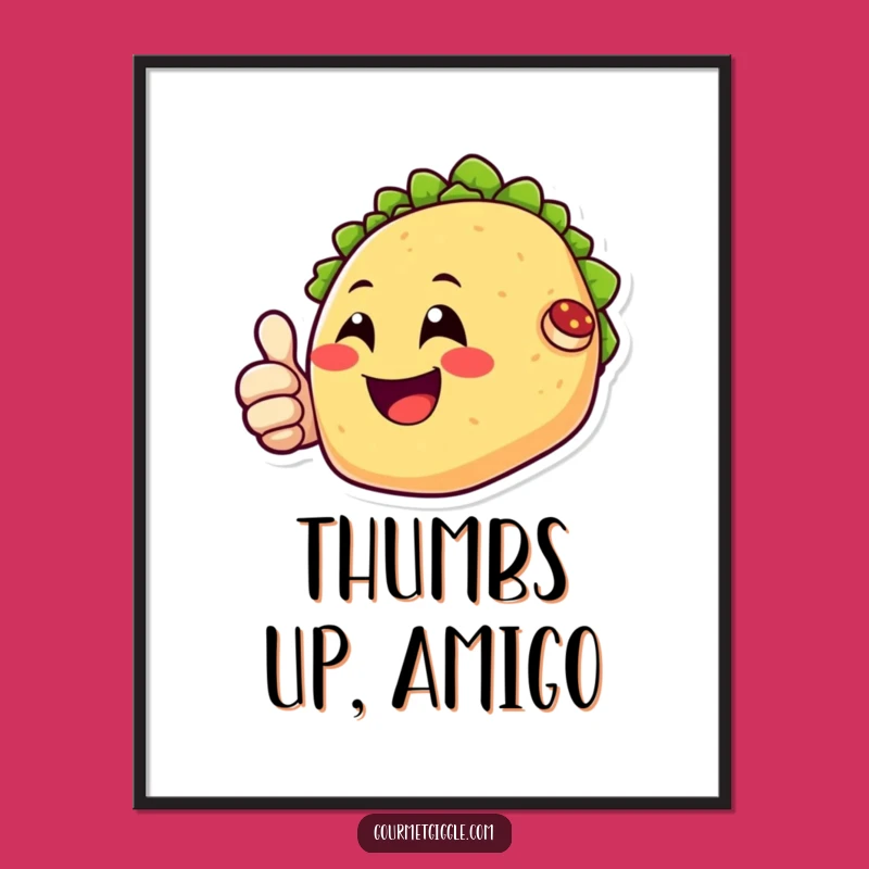 Funny Happy Taco Print - Delicious Art with a Perfect Funny Gift