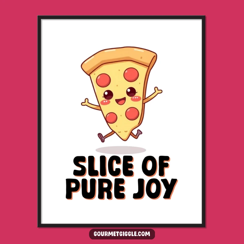 Funny Pizza Digital Art: Skipping Slice for a Cheerful Space