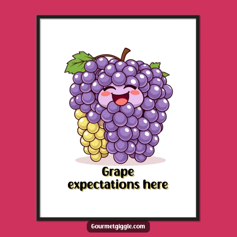 Funny Laughing Grapes Digital Print - Bouncing Fruit Art for Instant Download, Gift