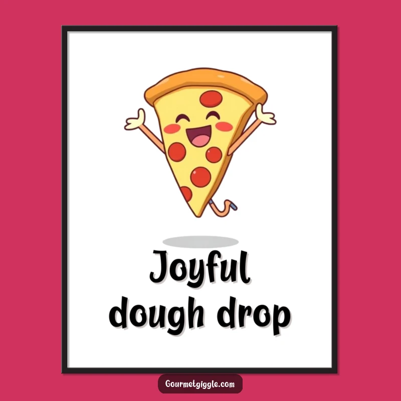 Pizza Jump Digital Print - Instant Happy Food Art, Perfect Funny Gift