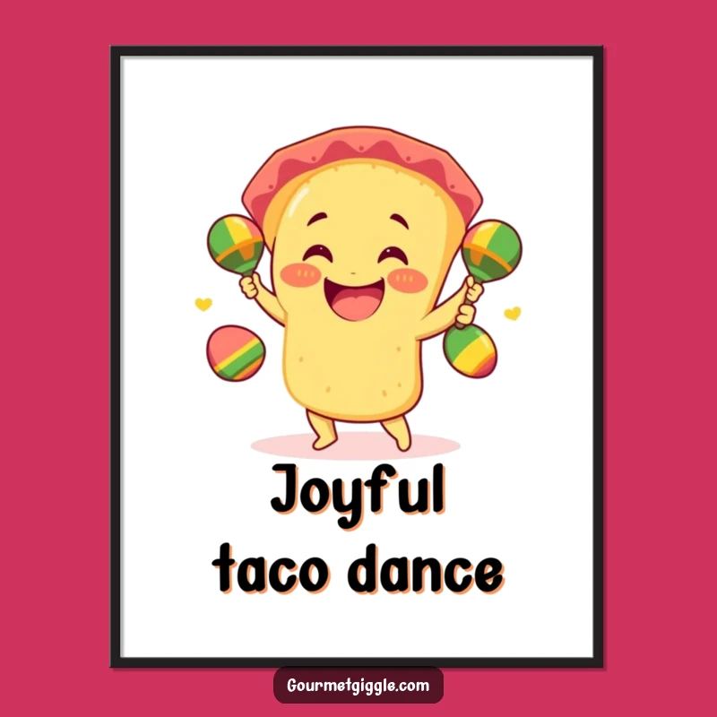 Funny Taco Juggling Digital Art: Giddy Fiesta Player, Hilarious Foodie Print