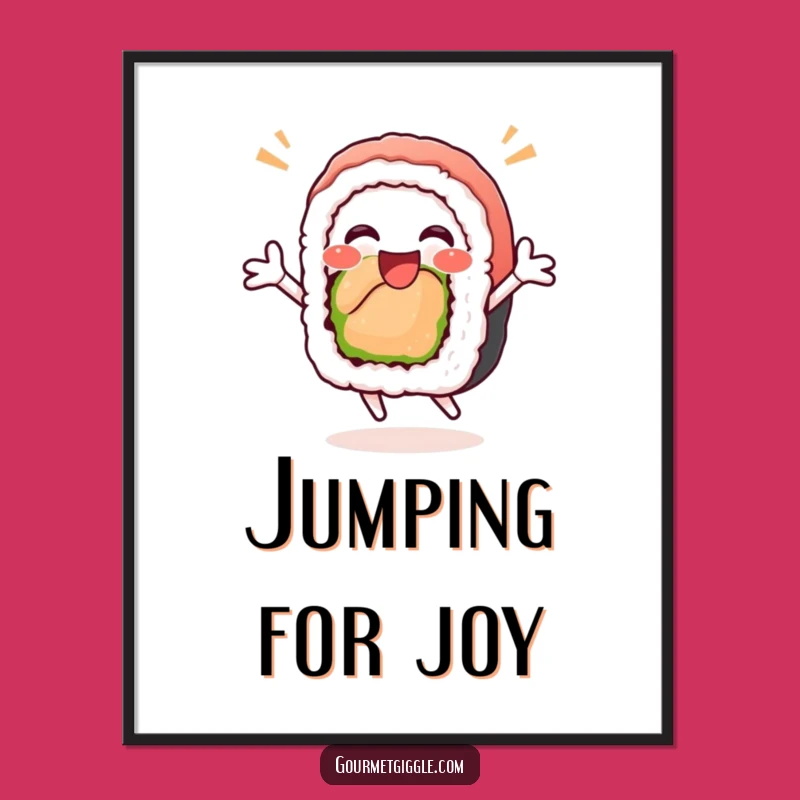 Funny Sushi Roll Digital Art - Joyful Printable Decor for Food Lovers