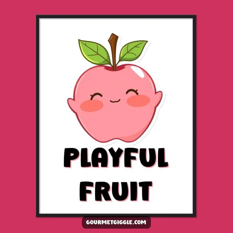 Funny Apple Curtsy Digital Art: Instant Playful Blush Download