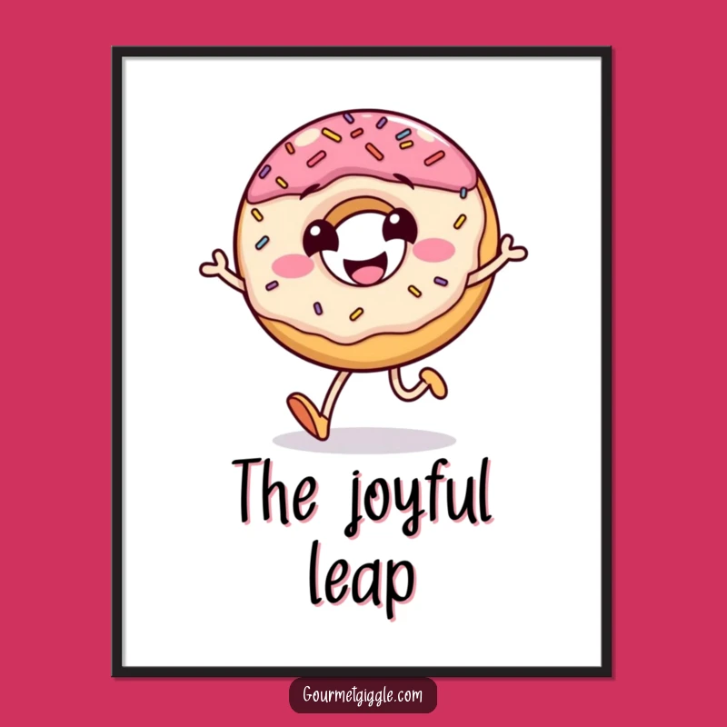 Funny Donut Digital Art: Sprinkles Jumping Grinning Sweet Print