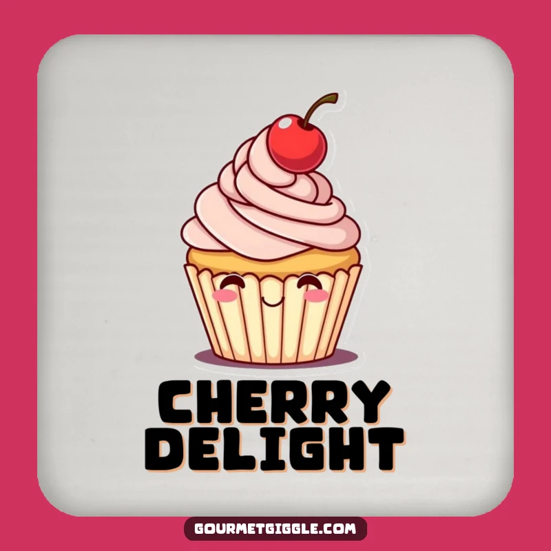 Funny Cheerful Cupcake Coaster Set: Protect Surfaces, Sweet Hat Tip, Excellent Funny Gift