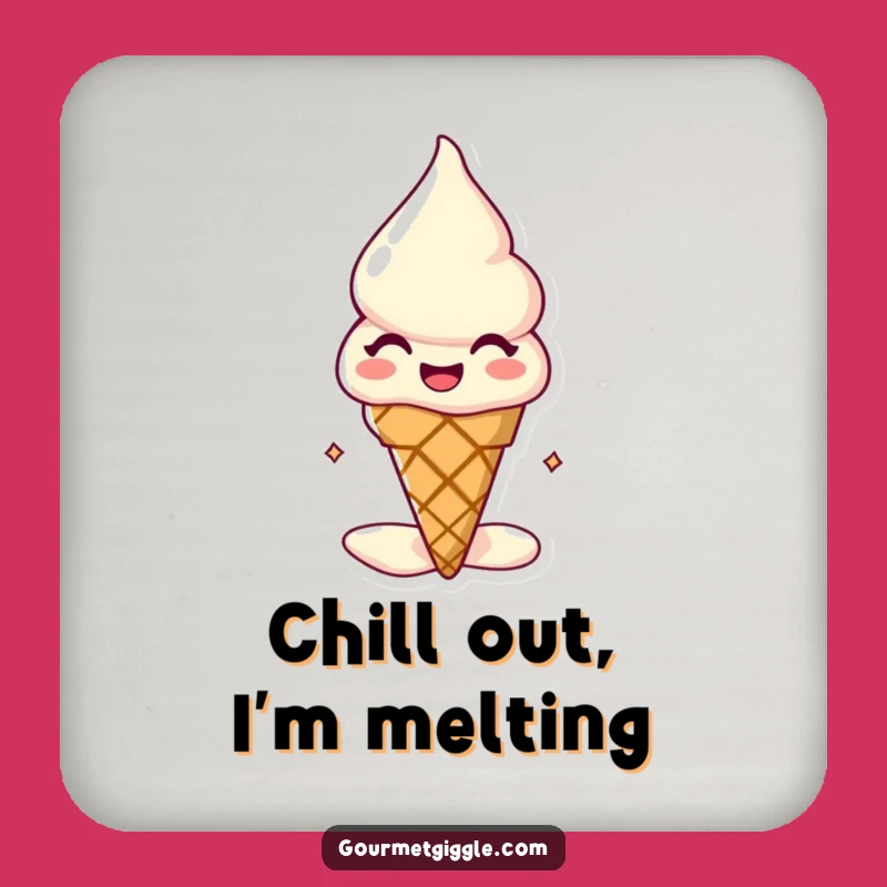 Funny Melting Ice Cream Cone Coaster Set: Protect Surfaces with Sweet Style and Hilarious Charm
