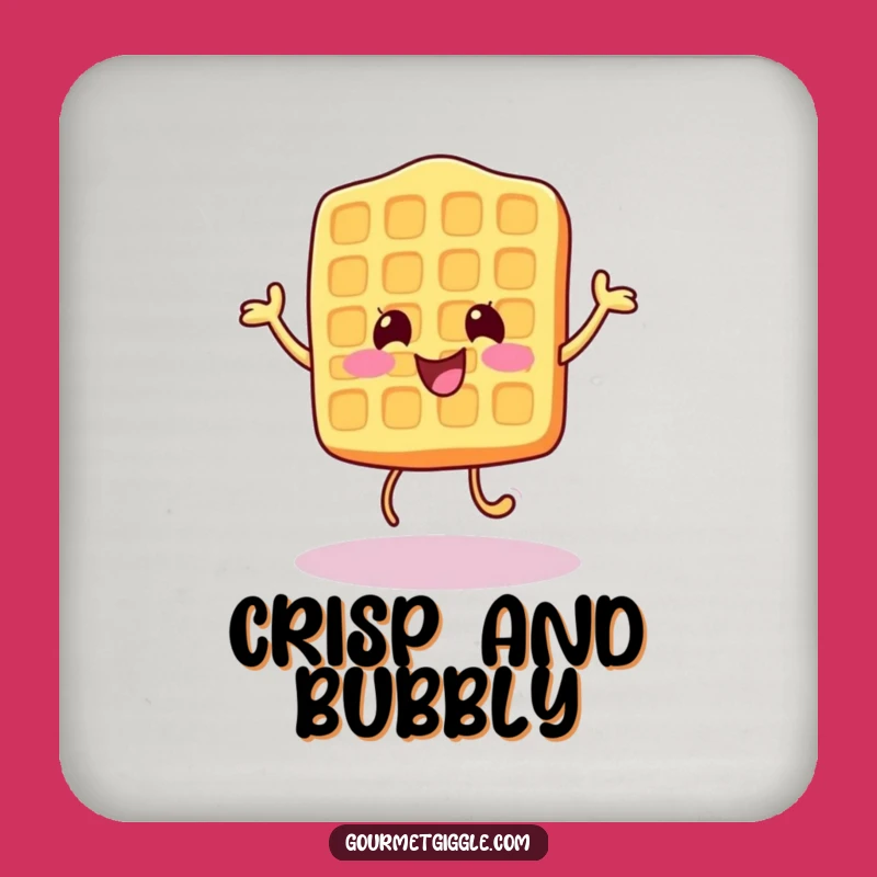 Funny Waffle Coaster - Cheerful Bounce, Barware Funny Gift