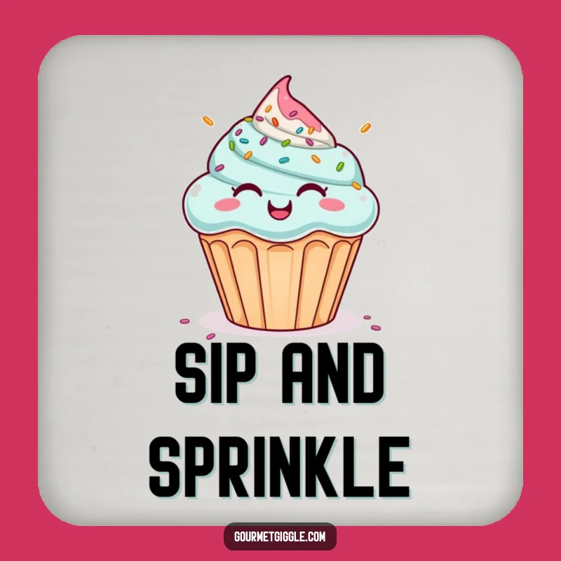 Funny Cupcake Coaster: Giggling Sprinkles - Humorous Drink Protector Gift!
