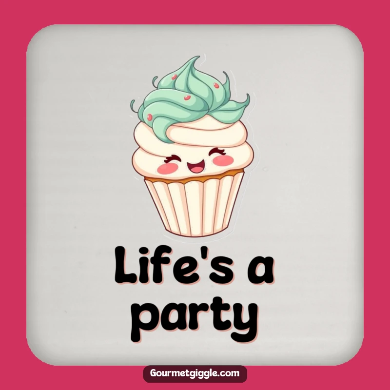 Funny Cupcake Coasters (Set of 4): Joyful Spinning Frosting Hair - Protect Surfaces with Laughs!