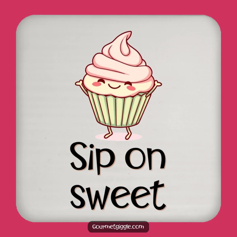 Funny Cupcake Jig Drink Coaster: Cheerful Dancer Protection