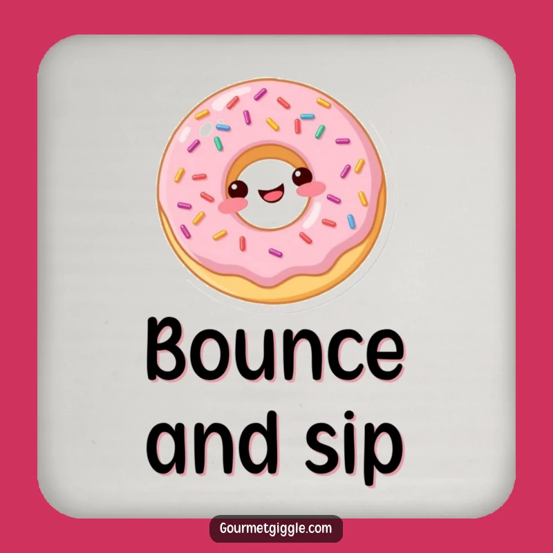 Funny Donut Bounce Coaster: Protect Surfaces with Playful Art