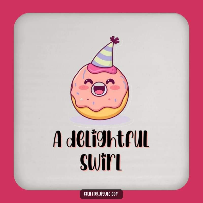 Funny Donut Party Hat Coaster, Festive Drink Protector, Ideal Funny Gift