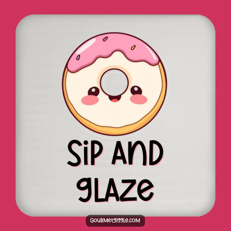 Funny Donut Smile Coaster: Cheerful Character Protection