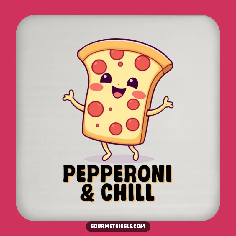 Funny Pizza Jig Drink Coaster: Protect Surfaces with a Dancing Slice!