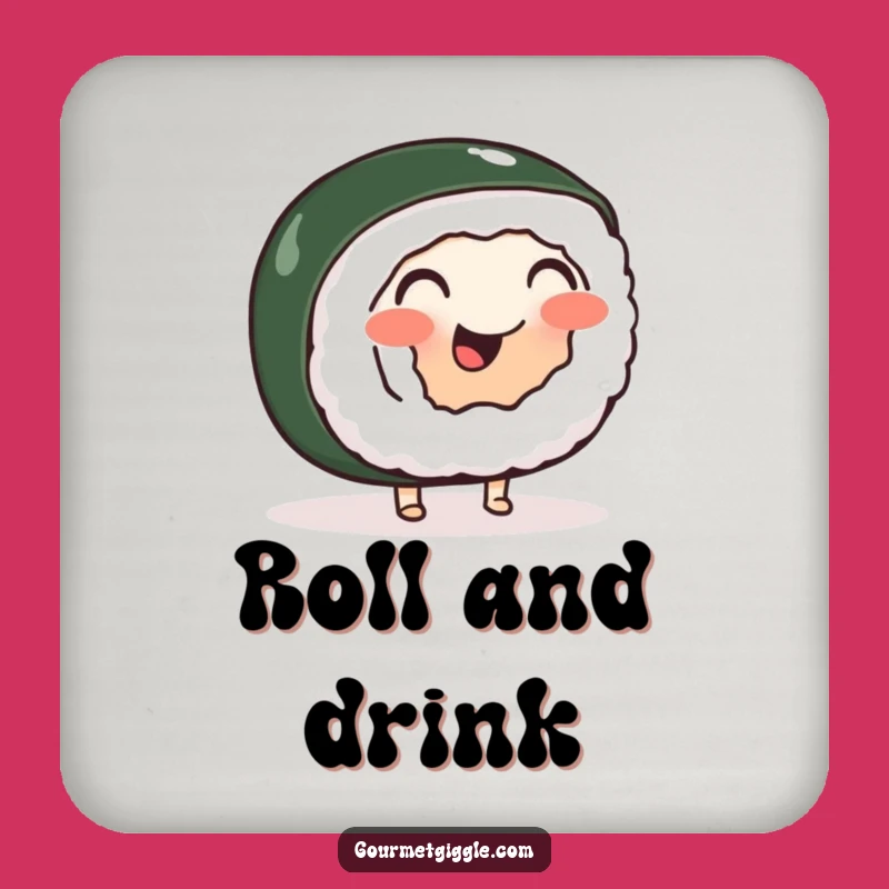 Funny Sushi Roll Jig Drink Coaster - Protect Surfaces with Wobbly Fun