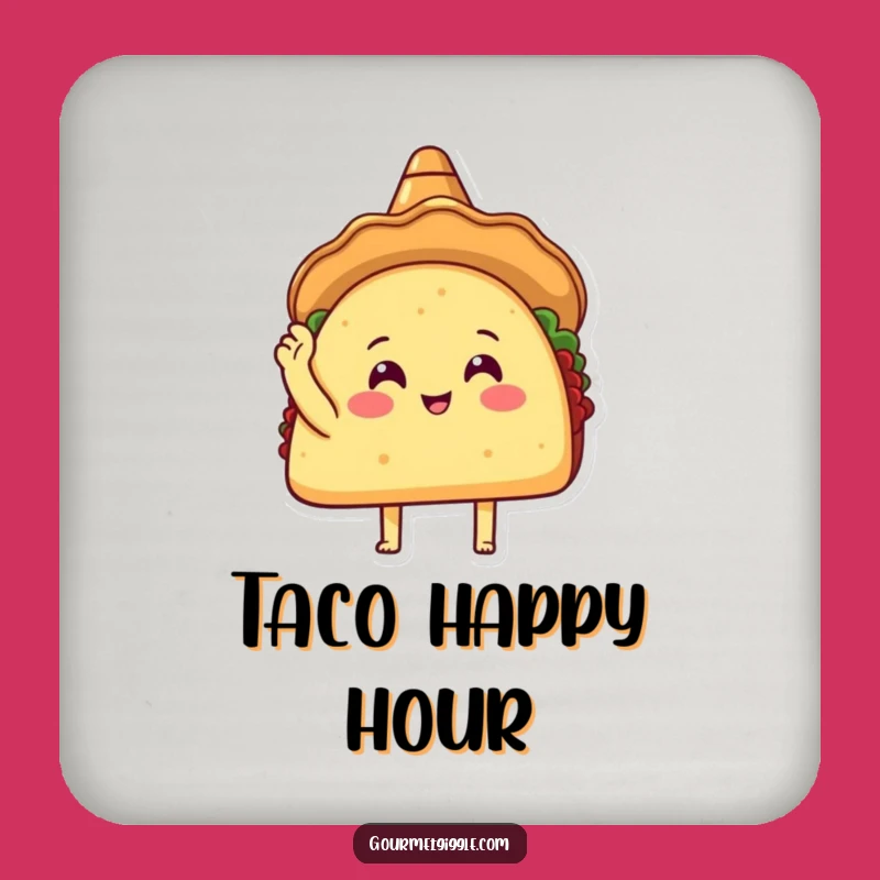 Funny Taco Sombrero Coaster - Happy Taco Tapping Shell, Protects Furniture Funny Gift
