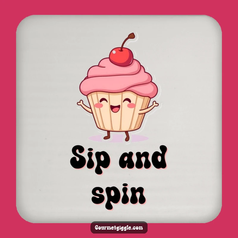 Funny Cupcake Dance Drink Coaster: Protect Surfaces with Sweet and Humorous Style