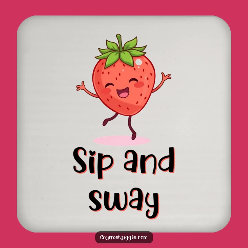 Funny Dancing Strawberry Coaster Set - Protect Surfaces with Fruity Fun