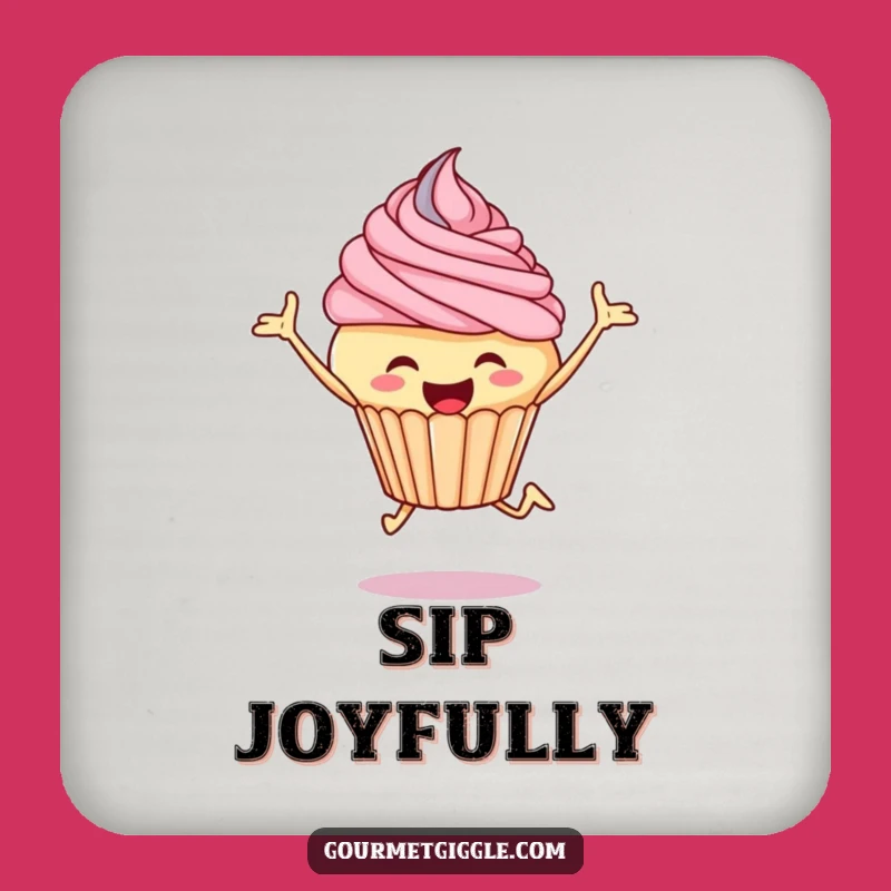 Funny Cupcake Leap Coaster: Protect Surfaces with Joyful Art