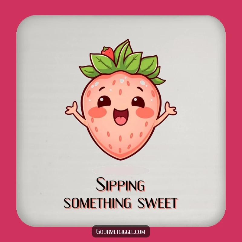 Funny Bouncing Strawberry Coaster - Fruity Protection for Tables