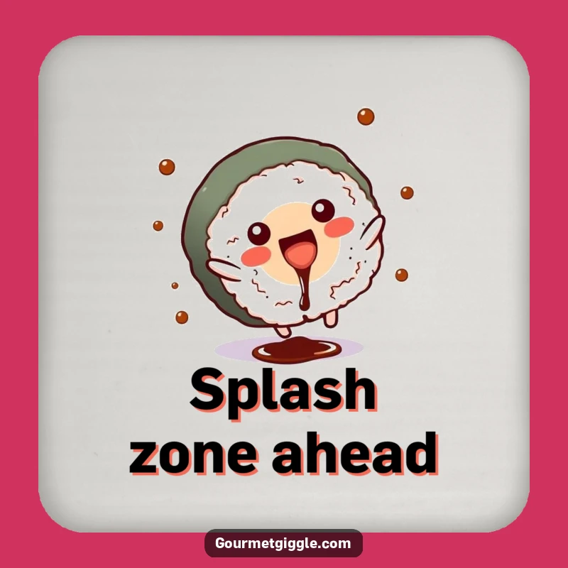 Funny Sushi Roll Cartwheel Coaster: Protect Surfaces with Hilarious Art