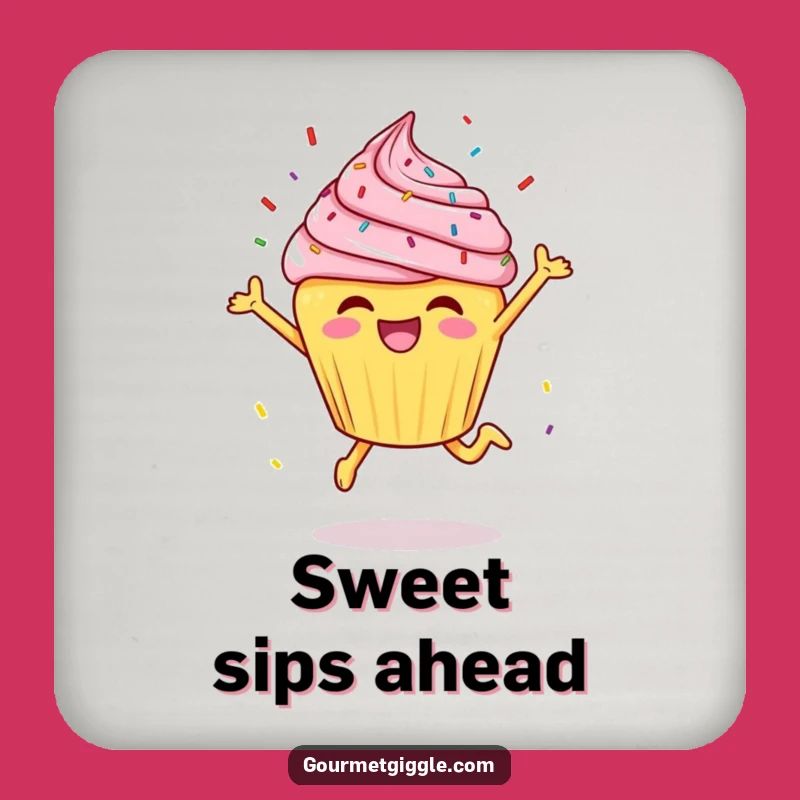 Funny Cheerful Cupcake Coasters: Protect Surfaces with Sweet Flair!