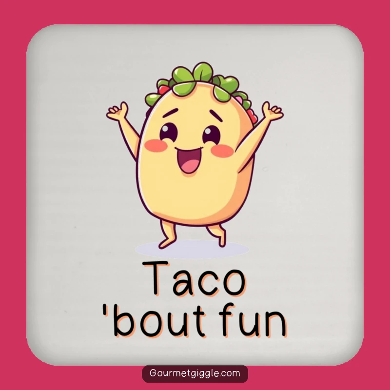Funny Taco Dance Drink Coaster: Protect Tables with Fiesta Flair!