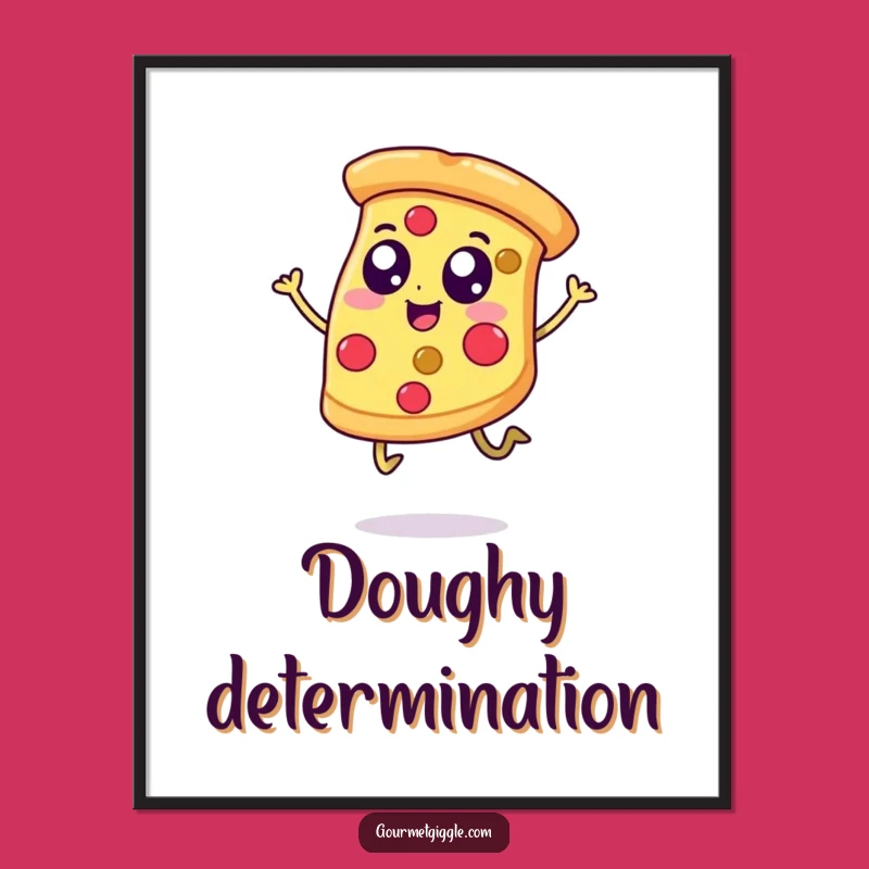 Funny Happy Pizza Poster, Bring Cheerful Energy to Your Walls with Delicious Art