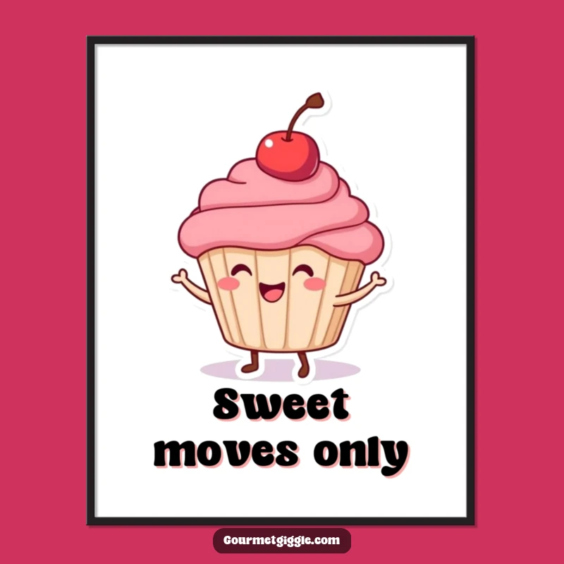 Funny Cupcake Dance Poster: Add a Splash of Joy to Your Walls