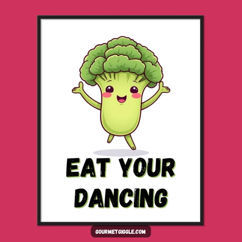 Funny Dancing Broccoli Poster, Bring Healthy Joy to Your Walls with Fun Art
