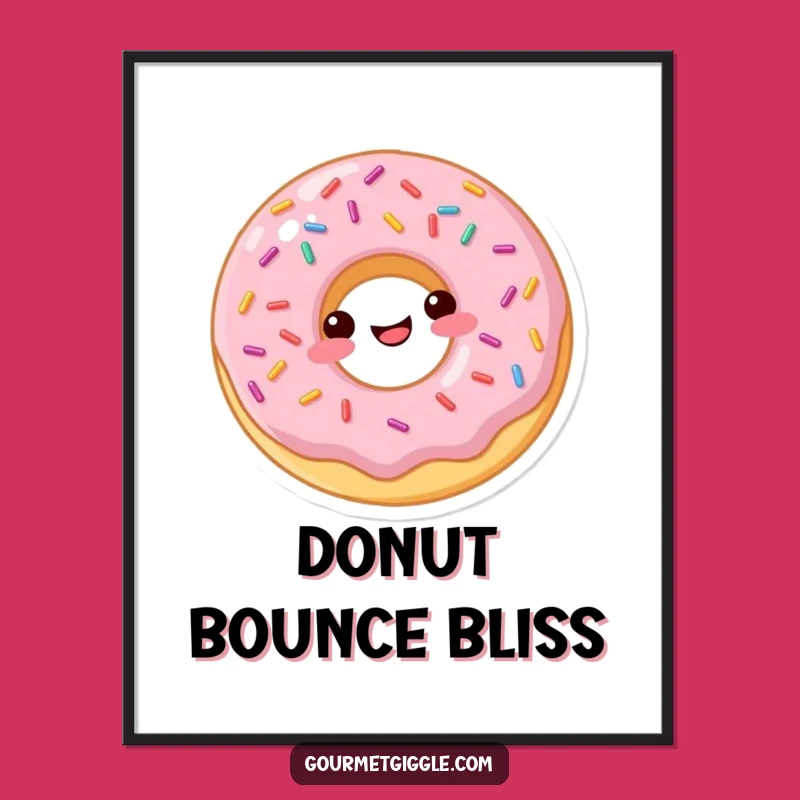 Funny Donut Bounce Poster: Vibrant & Playful Sprinkled Art