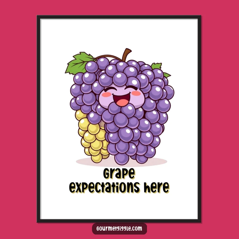 Funny Laughing Grapes Poster - Vibrant Bouncing Fruit Art for Your Wall, Gift Idea