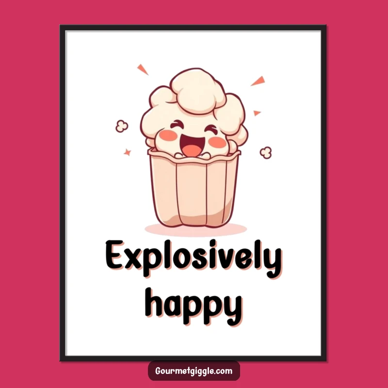 Funny Popcorn Kernel Poster - A Burst of Joyful Wall Art for Any Room