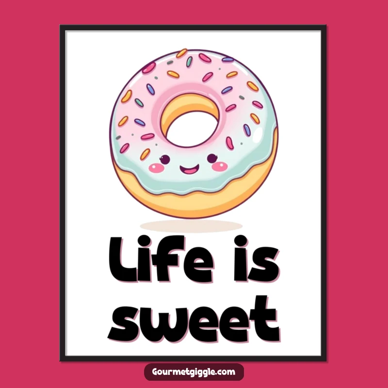 Funny Smiling Donut Poster, Bring Sweet Joy to Your Walls with Delightful Art