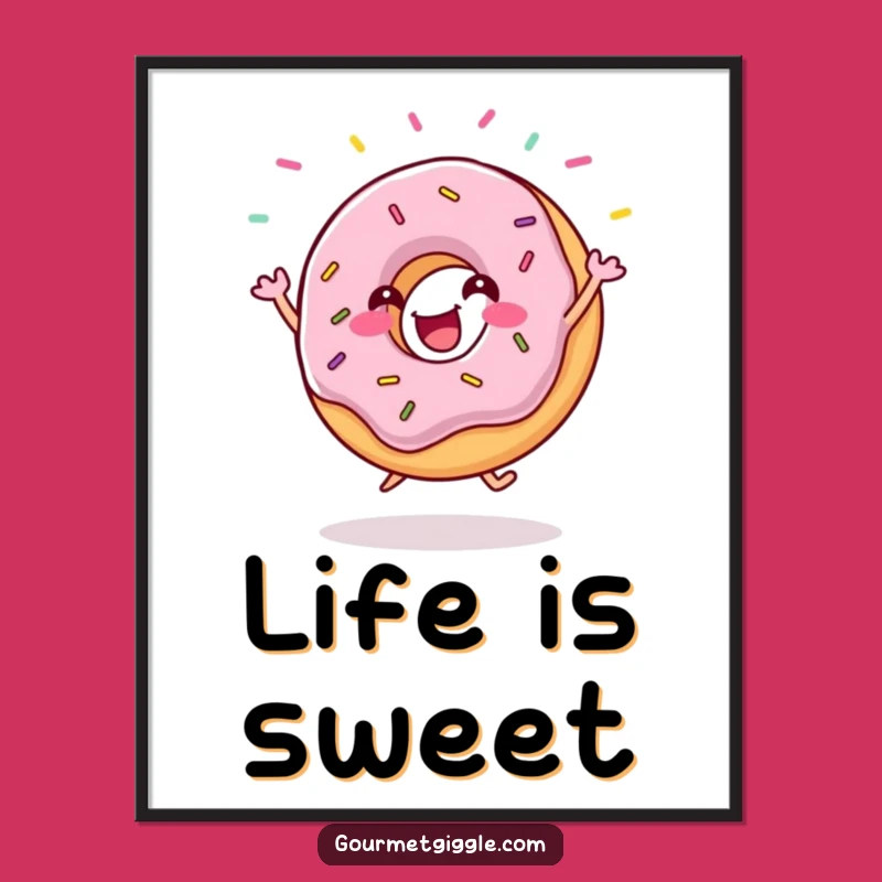 Funny Donut Jig Poster: Gleeful Sprinkles Flying - Decorate with Sweet Humor!
