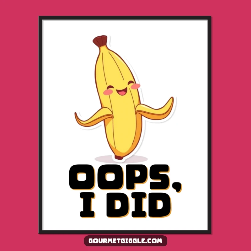 Funny Banana Peel Poster: Retro Comedy Wall Art for a Cheerful Space