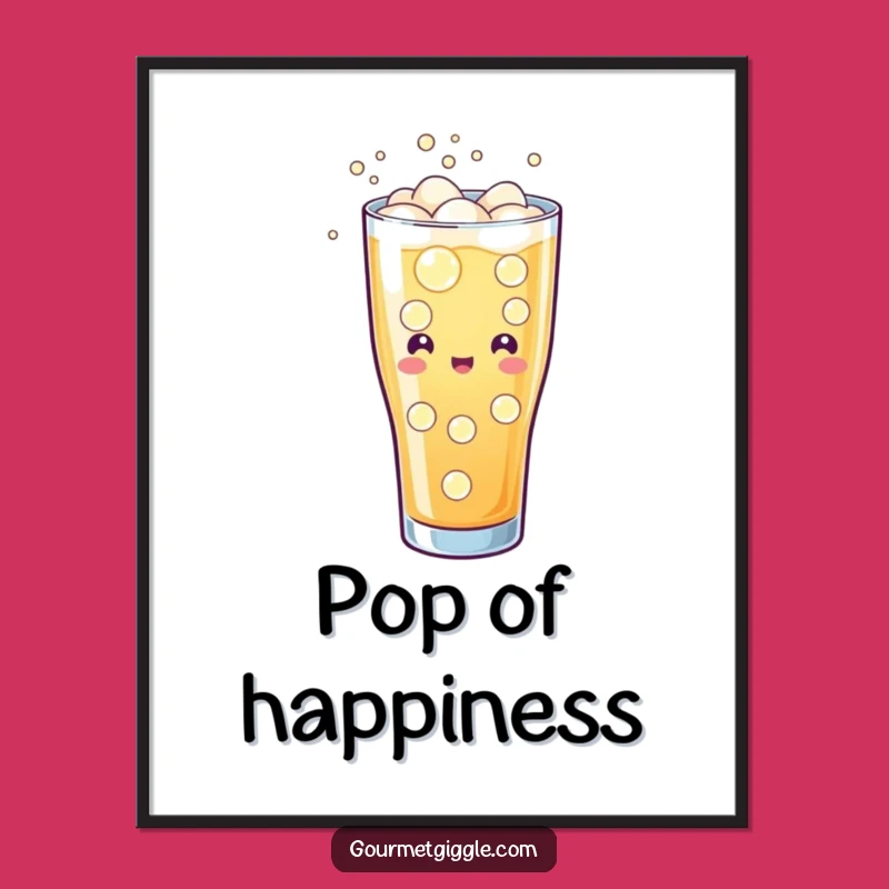 Funny Soda Poster: Bubbly Cheerful Fizzing Refreshing Wall Art Gift