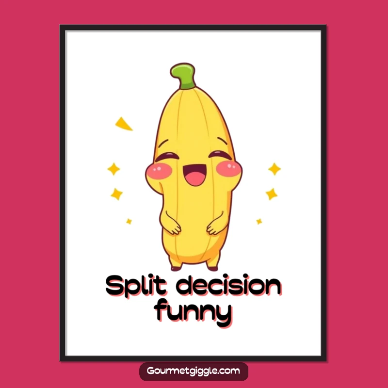 Funny Banana Splitting with Laughter Poster - Wall Art That Will Make You Giggle