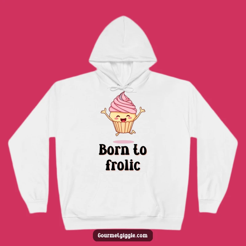 Funny Cupcake Leap Hoodie: Cozy & Joyful Dessert Apparel for All