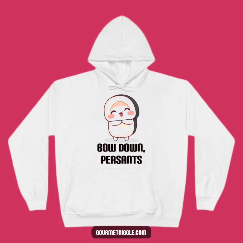 Funny Sushi Bow Hoodie: Cozy Smiling Roll, Great Funny Gift