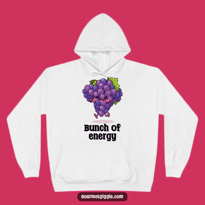 Funny Hopping Grapes Hoodie: Exuberant Fruit Sweatshirt, Cozy Funny Gift