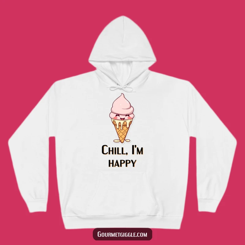 Funny Ice Cream Cone Hoodie - Giggling Treat, Cozy Sweetness Funny Gift