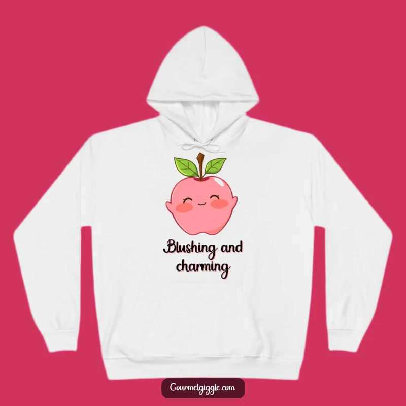 Cozy Funny Apple Curtsy Hoodie: Warmth with a Playful Blush