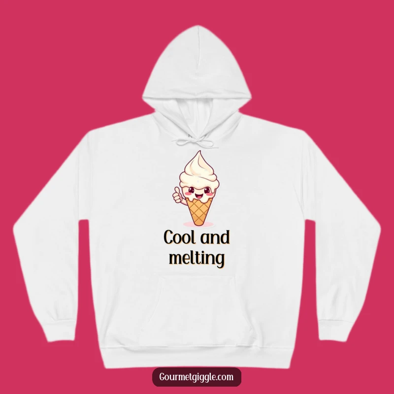 Cozy Funny Ice Cream Hoodie: Warm Up with a Cheerful Thumbs Up