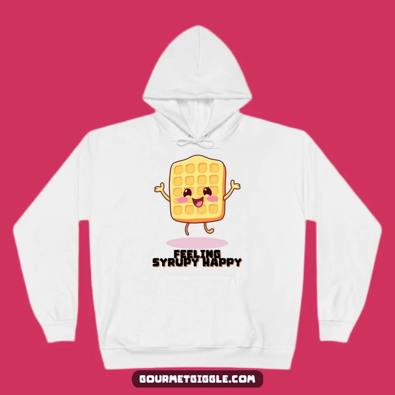 Funny Waffle Bounce Hoodie - Cheerful Breakfast Wear, Cozy Joy Funny Gift