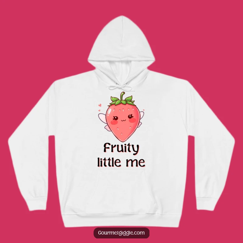 Funny Blushing Strawberry Wings Hoodie, Cozy Cute Character Sweatshirt, Ideal Funny Gift